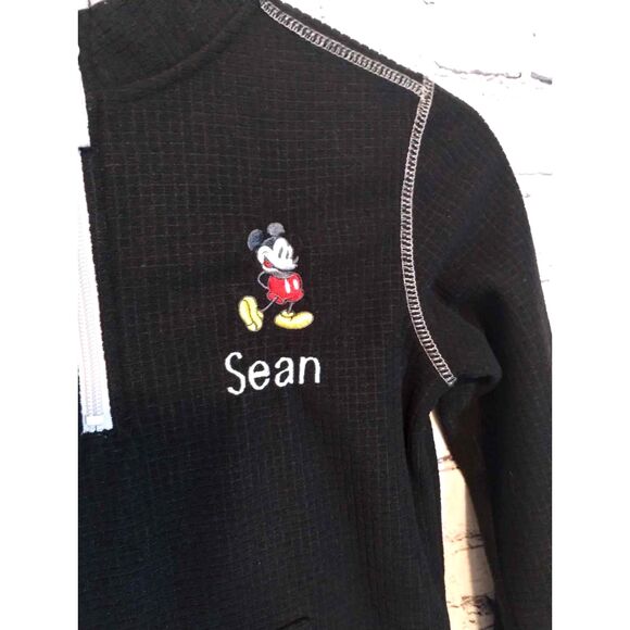 The Disney Store Mickey Mouse 1/4 Zip Pullover Size Small Monogrammed Sean - Picture 4 of 8